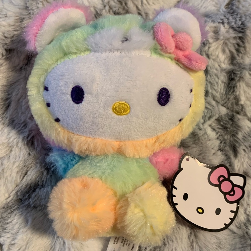 Hello Kitty Pastel Rainbow Bear plush